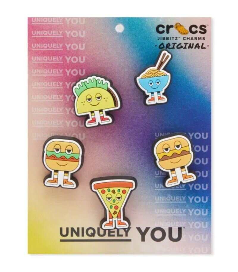 croc jibbitz charms, featuring small food picture charms